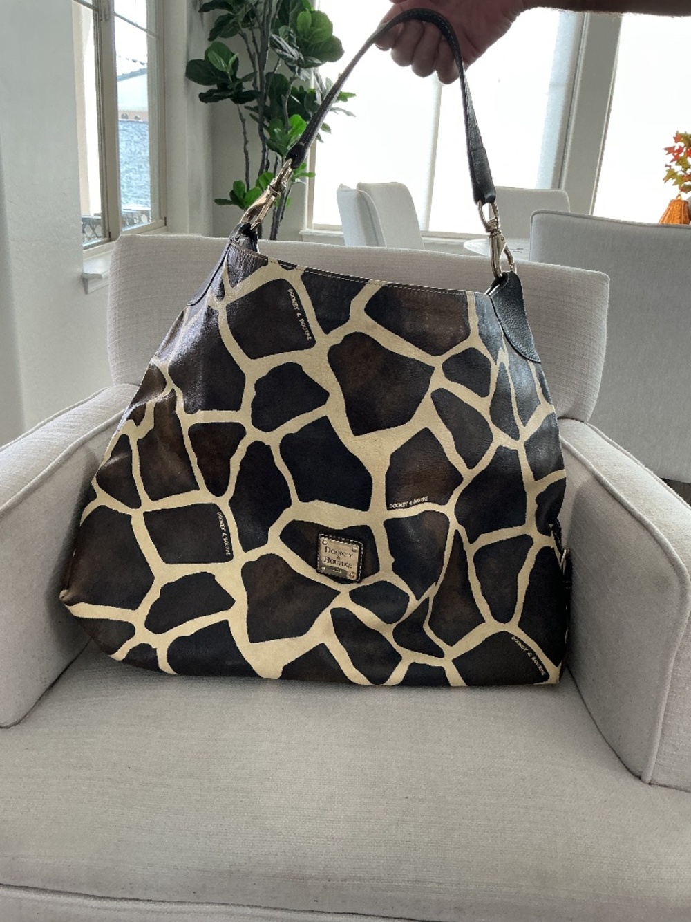 Dooney and Burke giraffe print large tote